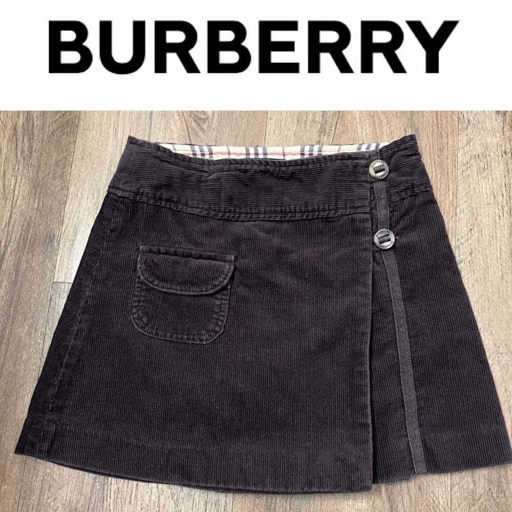 BURBERRY LONDON Brown Corduroy Skirt For Girls Size 6